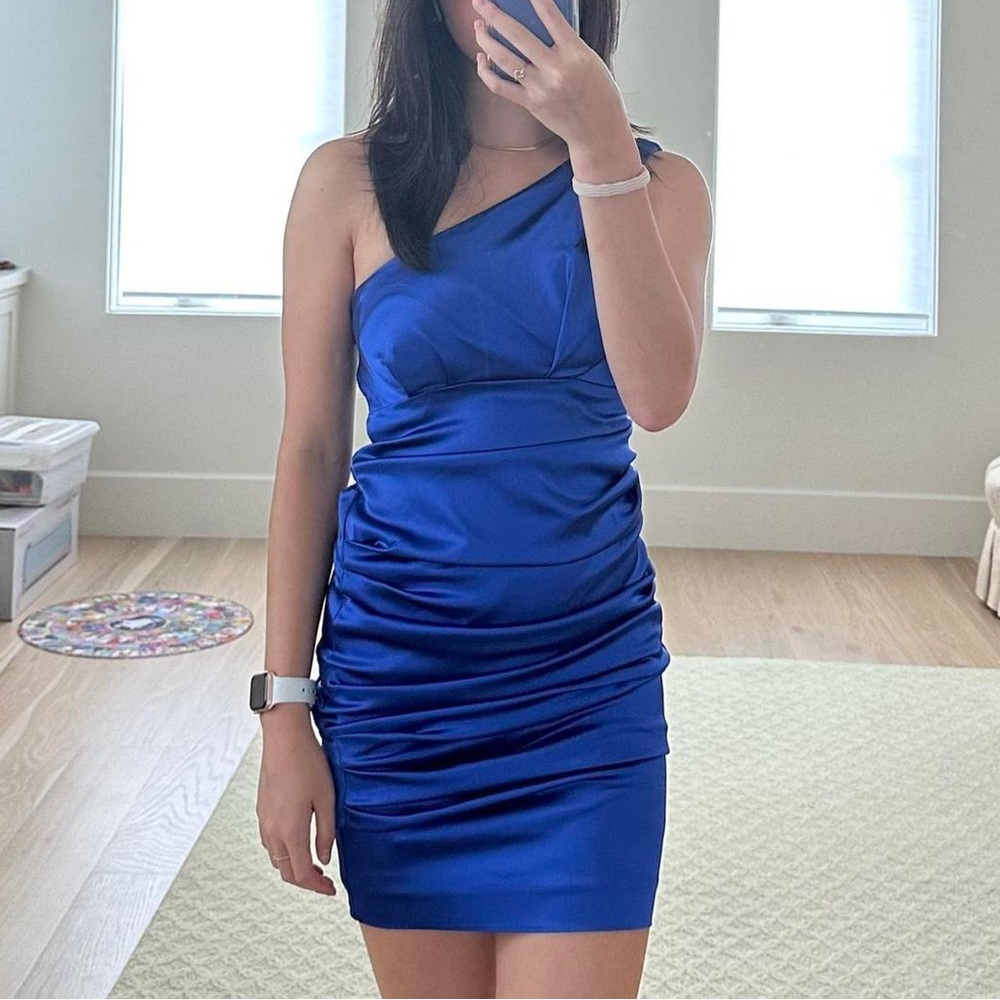 Nicole Miller one shoulder mini dress